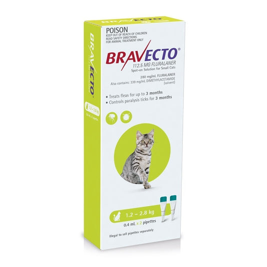 Bravecto Topical Spot-On - 6 Month Flea & Tick Protection - For Small Cats 1.2-2.8kg - Default Title - Pest Control Treatment - Cat N Dog Shop