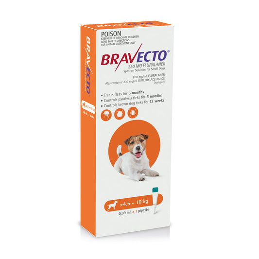 Bravecto Spot-On Flea & Tick Treatment For Small Dogs 4.5-10kg - Protection Up To 6 Months - Default Title - Pest Control Treatment - Cat N Dog Shop