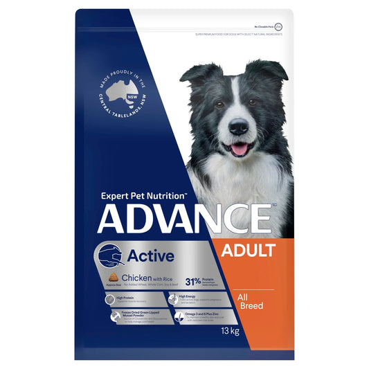 ADVANCE Active Adult All Breed Dry Dog Food Kibble Chicken With Rice 13kg - Default Title - Dry Dog Food - Cat N Dog Shop