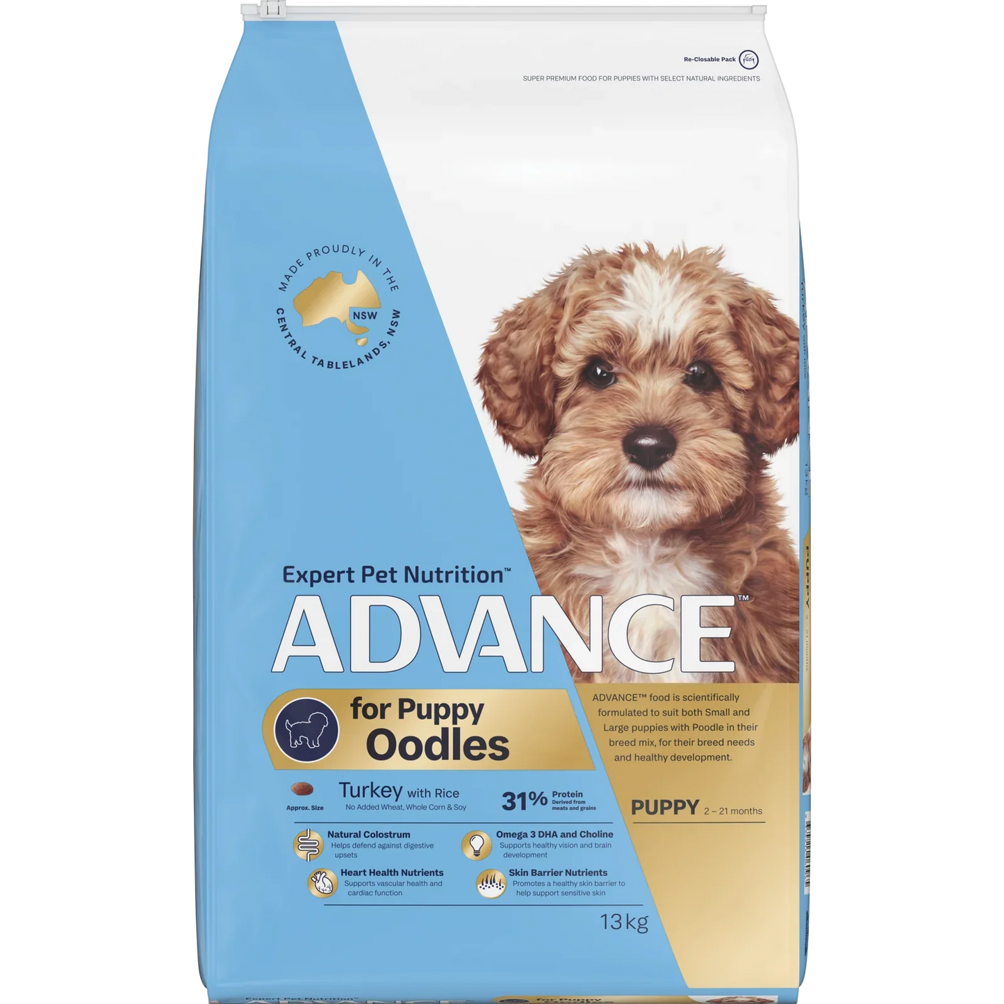 ADVANCE Oodles Puppy Dry Dog Food Kibble Turkey With Rice 2.5kg - 2.5kg - Dry Dog Food - Cat N Dog Shop