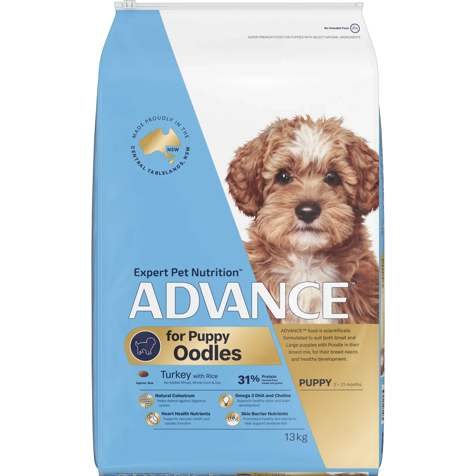 ADVANCE Oodles Puppy Dry Dog Food Kibble Turkey With Rice 2.5kg - 2.5kg - Dry Dog Food - Cat N Dog Shop