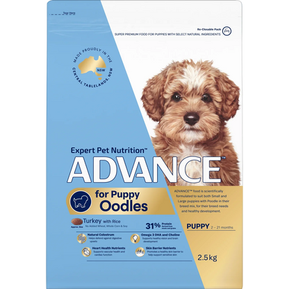 ADVANCE Oodles Puppy Dry Dog Food Kibble Turkey With Rice 2.5kg - 2.5kg - Dry Dog Food - Cat N Dog Shop