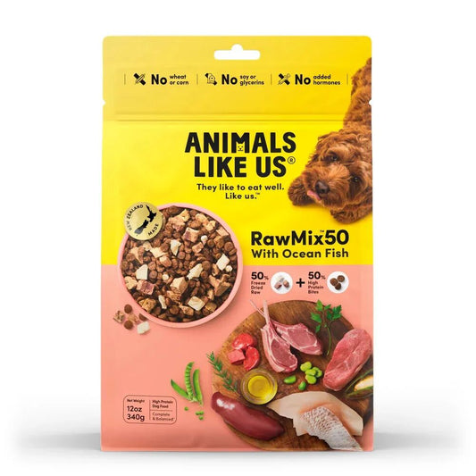 Animals Like Us New Zealand Made Dog Food RawMix50 Ocean Fish 50% Freeze Dried Raw - 340g - Dog Food - Cat N Dog Shop