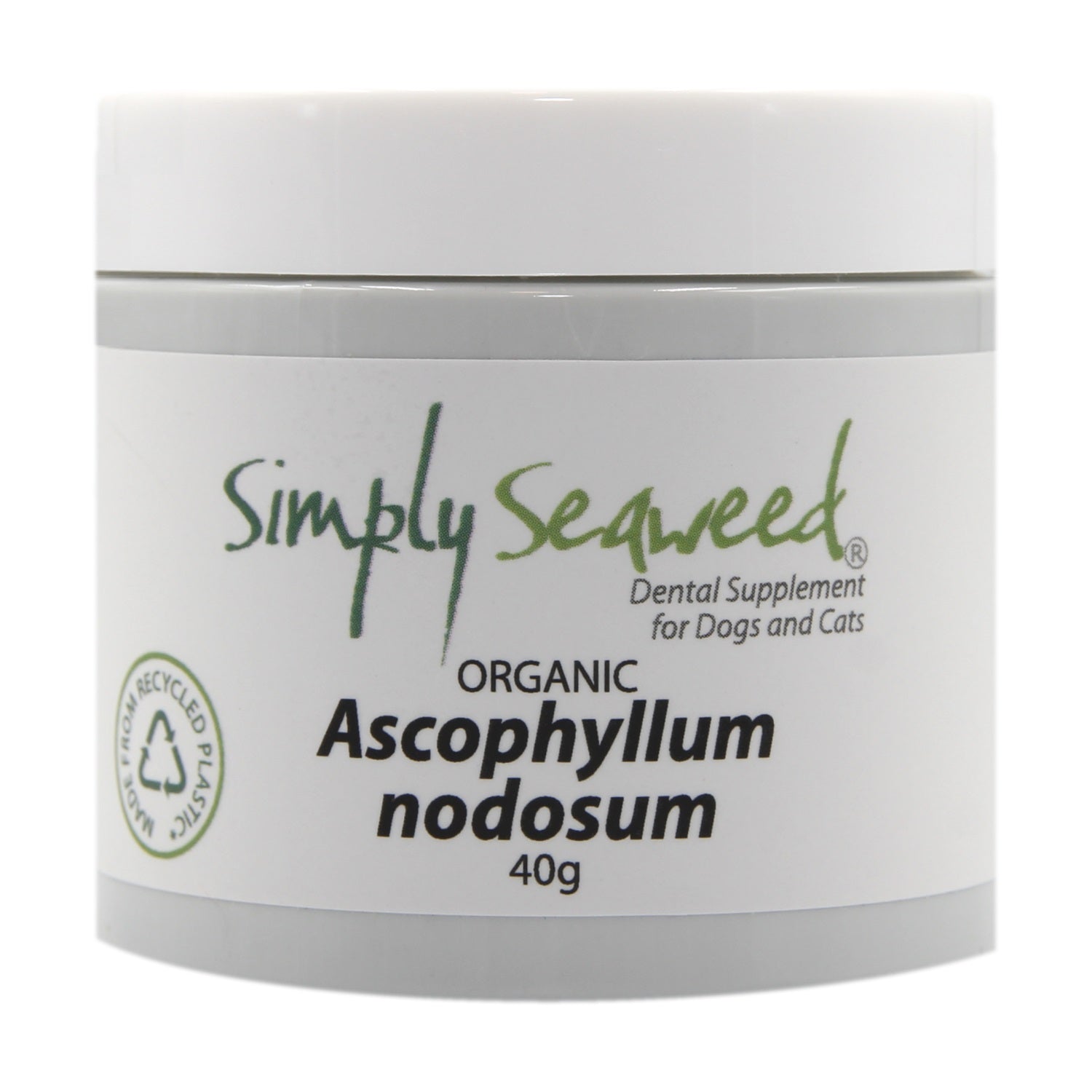 Simply Seaweed Dental Supplement for Dogs & Cats – 100% Organic Ascophyllum - 40g - Pet Supplement - Cat N Dog Shop
