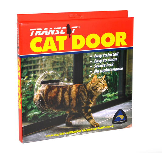 Transcat Clear Cat Door – Glass Fitting, 4-Way Locking, Upgradeable - Default Title - Pet Door - Cat N Dog Shop