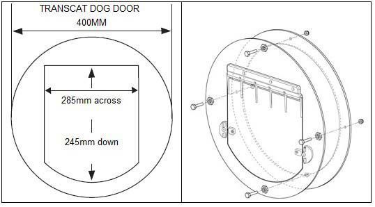 Transcat Large Clear Dog Door for Glass or Wood - 4 Way Lock NZ Made - Default Title - Pet Door - Cat N Dog Shop