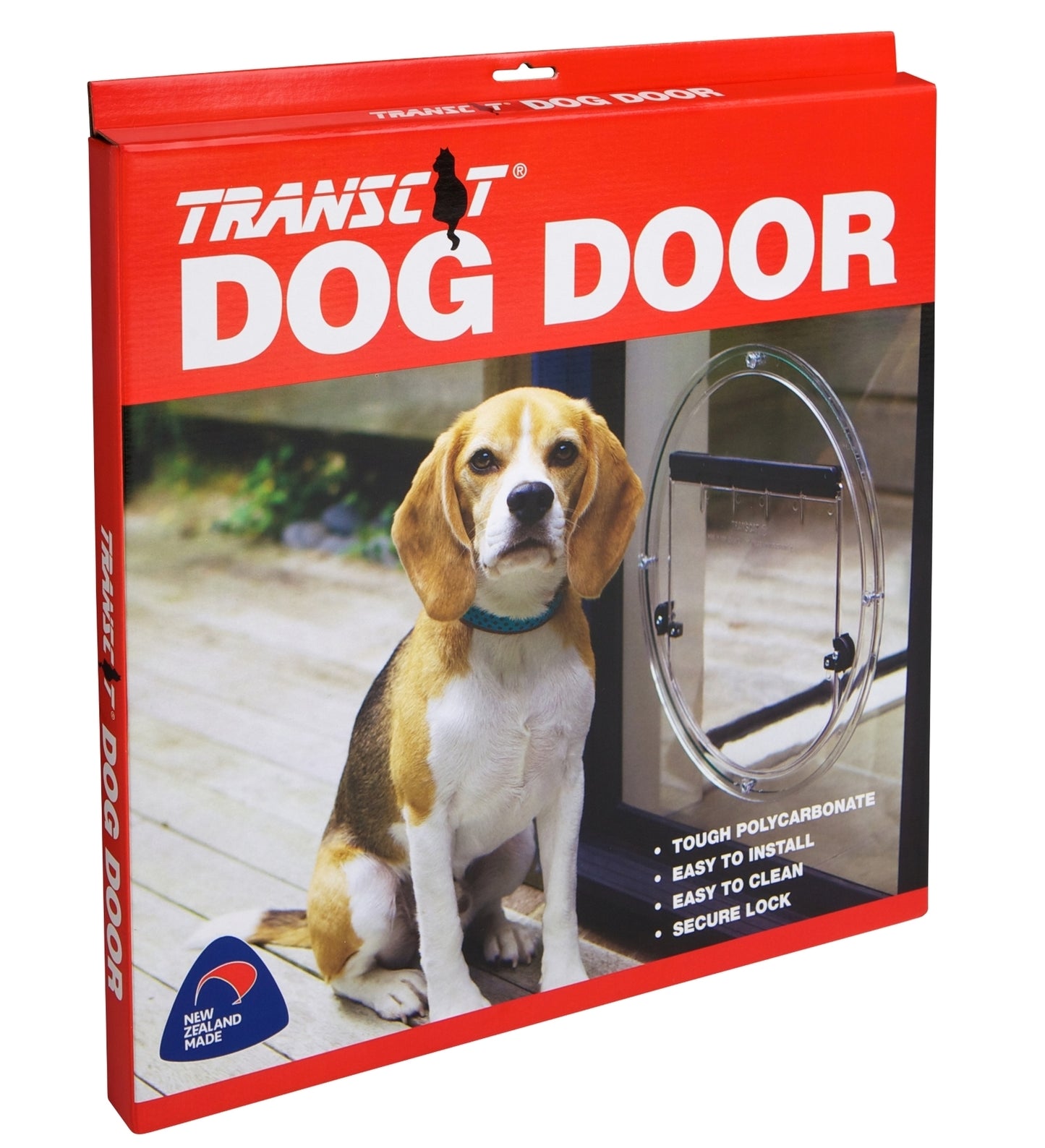 Transcat Large Clear Dog Door for Glass or Wood - 4 Way Lock NZ Made - Default Title - Pet Door - Cat N Dog Shop