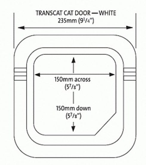 Transcat Cat Door White Pet Door for Glass/Wood 4-Way Lock NZ Made - Default Title - Pet Door - Cat N Dog Shop