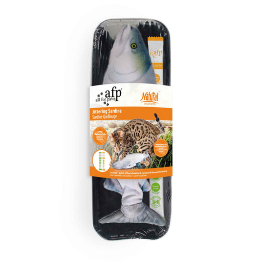 Jittering Sardine Cat Toy Flopping Dancing Fish + Catnip Silvervine Electric USB - Default Title - Pet Care > Toys > Cat Toys - Cat N Dog Shop