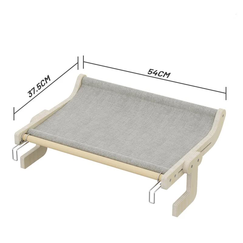 Wall-Mounted Cat Hammock Bed with Wooden Frame for Space-Saving Comfort - Default Title - Pet Care > Cat Supplies > Cat Furniture - Cat N Dog Shop