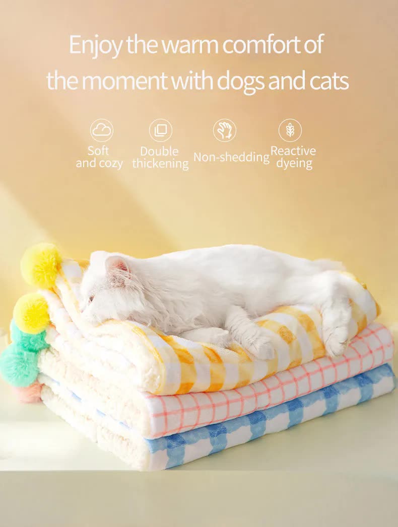Multi-Use Pet Blanket -Soft Cushion, Blanket, and Pillow for Cats and Small Dogs, Yellow XL100*78CM - Default Title - Pet Care > Cat Supplies > Cat Furniture - Cat N Dog Shop