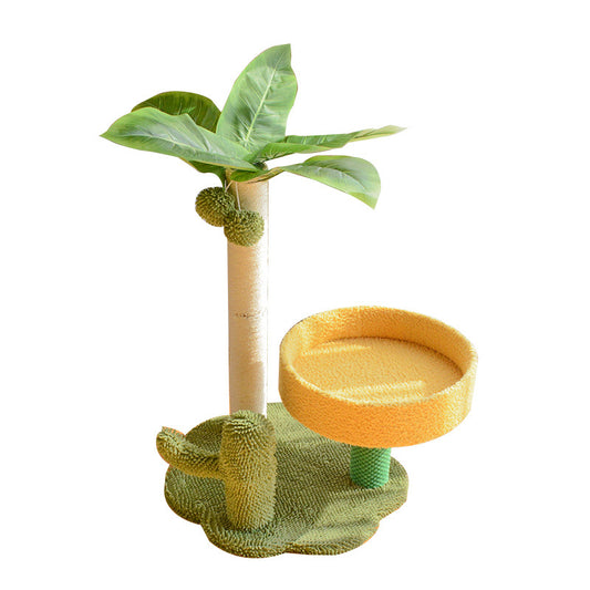 Faux Leaf Cat Tree with Cozy Bed for Playful Cats - Default Title - Pet Care > Cat Supplies > Cat Furniture - Cat N Dog Shop