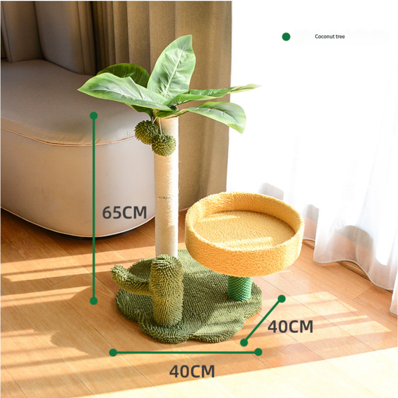 Faux Leaf Cat Tree with Cozy Bed for Playful Kittens - Default Title - Pet Care > Cat Supplies > Cat Furniture - Cat N Dog Shop