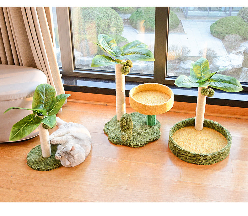 Faux Leaf Cat Tree with Cozy Bed for Playful Kittens - Default Title - Pet Care > Cat Supplies > Cat Furniture - Cat N Dog Shop