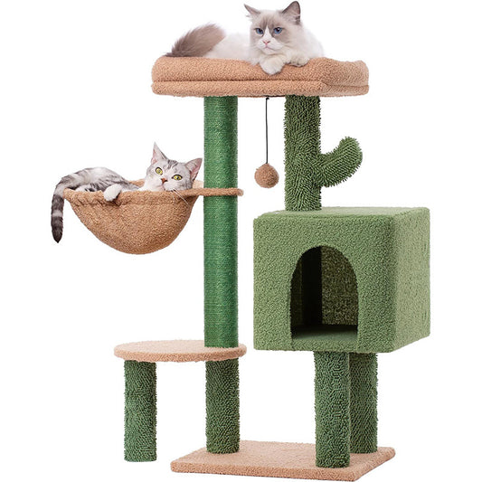 Cactus Cat Tree with Condo and Hammock for Playful Cats - Default Title - Pet Care > Cat Supplies > Cat Furniture - Cat N Dog Shop