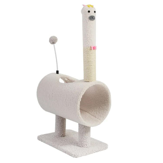 Interactive Cat Tunnel & Scratching Post with Spring Toy for Kittens - Default Title - Pet Care > Cat Supplies > Cat Furniture - Cat N Dog Shop