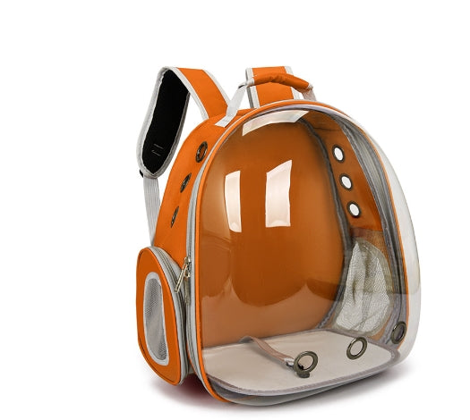 Orange Pet Carrier Backpack with Transparent Window for Travel with Pets - Default Title - Pet Care > Cat Supplies > Cat Carriers & Crates - Cat N Dog Shop