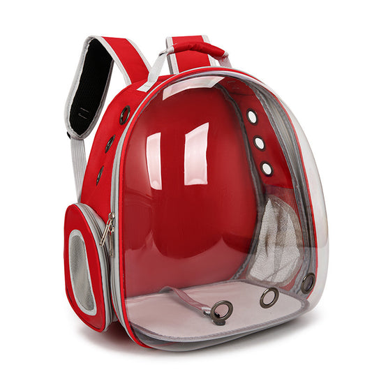 Stylish Red Pet Carrier Backpack with Transparent Window for Adventurous Pets - Default Title - Pet Care > Cat Supplies > Cat Carriers & Crates - Cat N Dog Shop