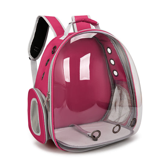 Rose Red Pet Carrier Backpack with Transparent Window for Adventurous Pets - Default Title - Pet Care > Cat Supplies > Cat Carriers & Crates - Cat N Dog Shop