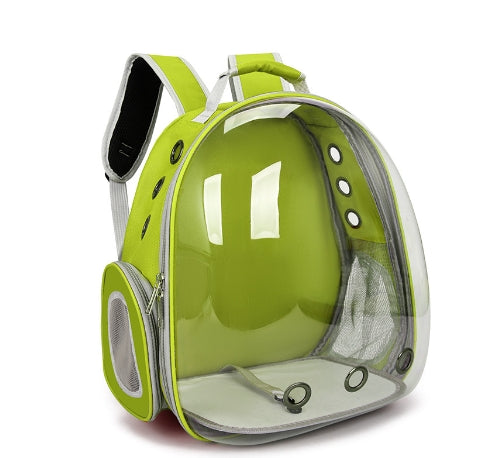 Green Red Pet Carrier Backpack with Transparent Window for Pet Travel - Default Title - Pet Care > Cat Supplies > Cat Carriers & Crates - Cat N Dog Shop