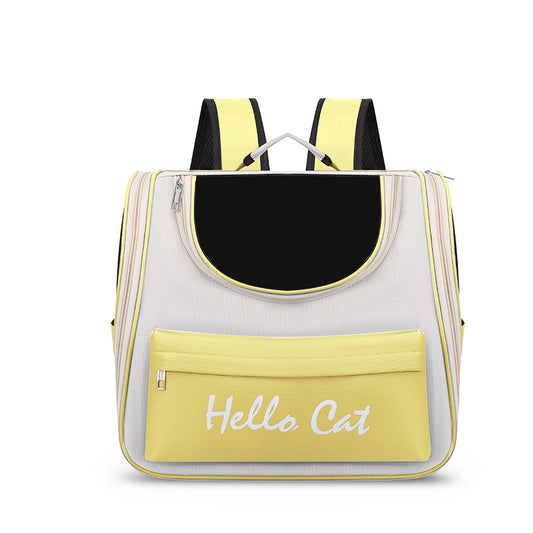 Yellow Transparent Pet Carrier Backpack with Comfort for Cats and Small Dogs - Default Title - Pet Care > Cat Supplies > Cat Carriers & Crates - Cat N Dog Shop