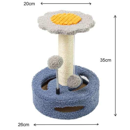 Blue-Grey Interactive Cat Scratching Post with Toys for Kittens and Cats - Default Title - Pet Care > Cat Supplies > Cat Scratching Posts - Cat N Dog Shop