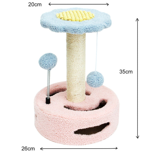 Pink-Blue Cat Scratching Post with Ball Toys for Playful Kittens - Default Title - Pet Care > Cat Supplies > Cat Scratching Posts - Cat N Dog Shop