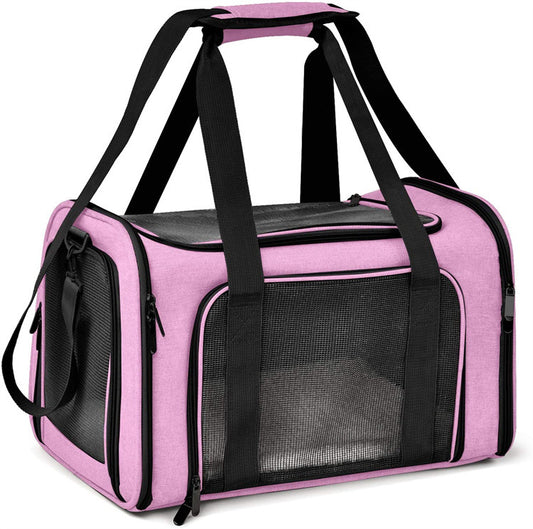 XL Pink Portable Foldable Pet Carrier Bag - Large Capacity Travel Carrier for 2 Small Pets, Comfortable and Stylish Cat Backpack, Foldable & Easy to Carry - Default Title - Pet Care > Cat Supplies > Cat Carriers & Crates - Cat N Dog Shop