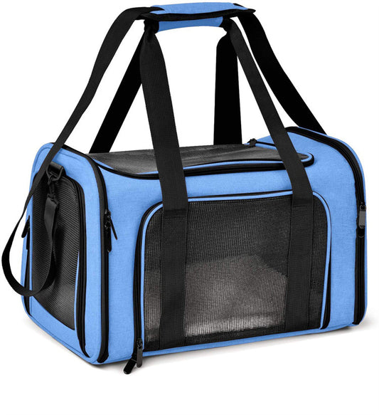XL Blue Portable Foldable Pet Carrier Bag - Large Capacity Travel Carrier for 2 Small Pets, Comfortable and Stylish Cat Backpack, Foldable & Easy to Carry - Default Title - Pet Care > Cat Supplies > Cat Carriers & Crates - Cat N Dog Shop