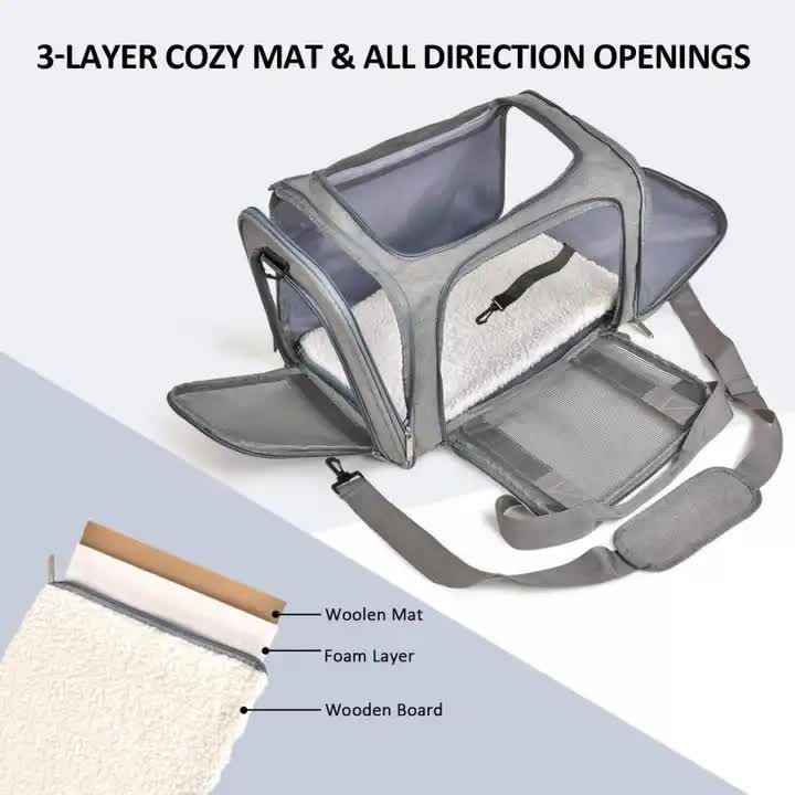 XL Blue Portable Foldable Pet Carrier Bag - Large Capacity Travel Carrier for 2 Small Pets, Comfortable and Stylish Cat Backpack, Foldable & Easy to Carry - Default Title - Pet Care > Cat Supplies > Cat Carriers & Crates - Cat N Dog Shop