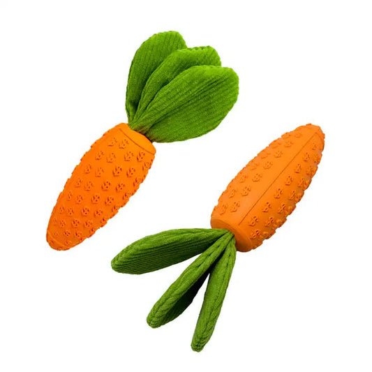 2 PCS Durable Rubber Carrot Dog Toy – Squeaky Chew Toy for Large Dogs, Puppy Teething & Dental Care, Interactive Play for Bored Pets - Default Title - Pet Care > Toys > Dog Toys - Cat N Dog Shop