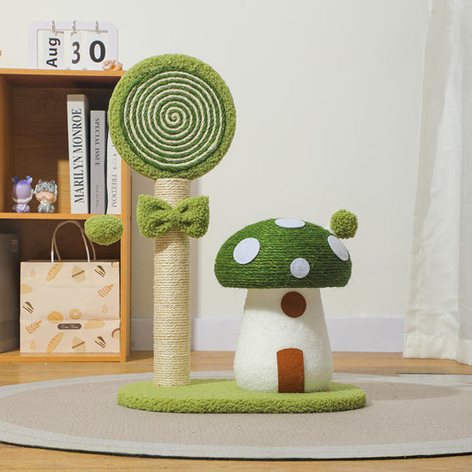 Green Durable Mushroom Cat Scratching Post for Small Cats - Default Title - Pet Care > Cat Supplies > Cat Scratching Posts - Cat N Dog Shop
