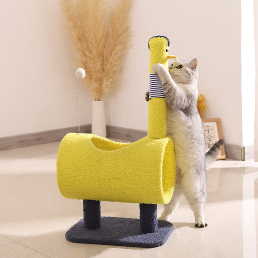 Charming Yellow Chicken-Theme Cat Tree with Tunnel for Playful Cats - Default Title - Pet Care > Cat Supplies > Cat Scratchers - Cat N Dog Shop