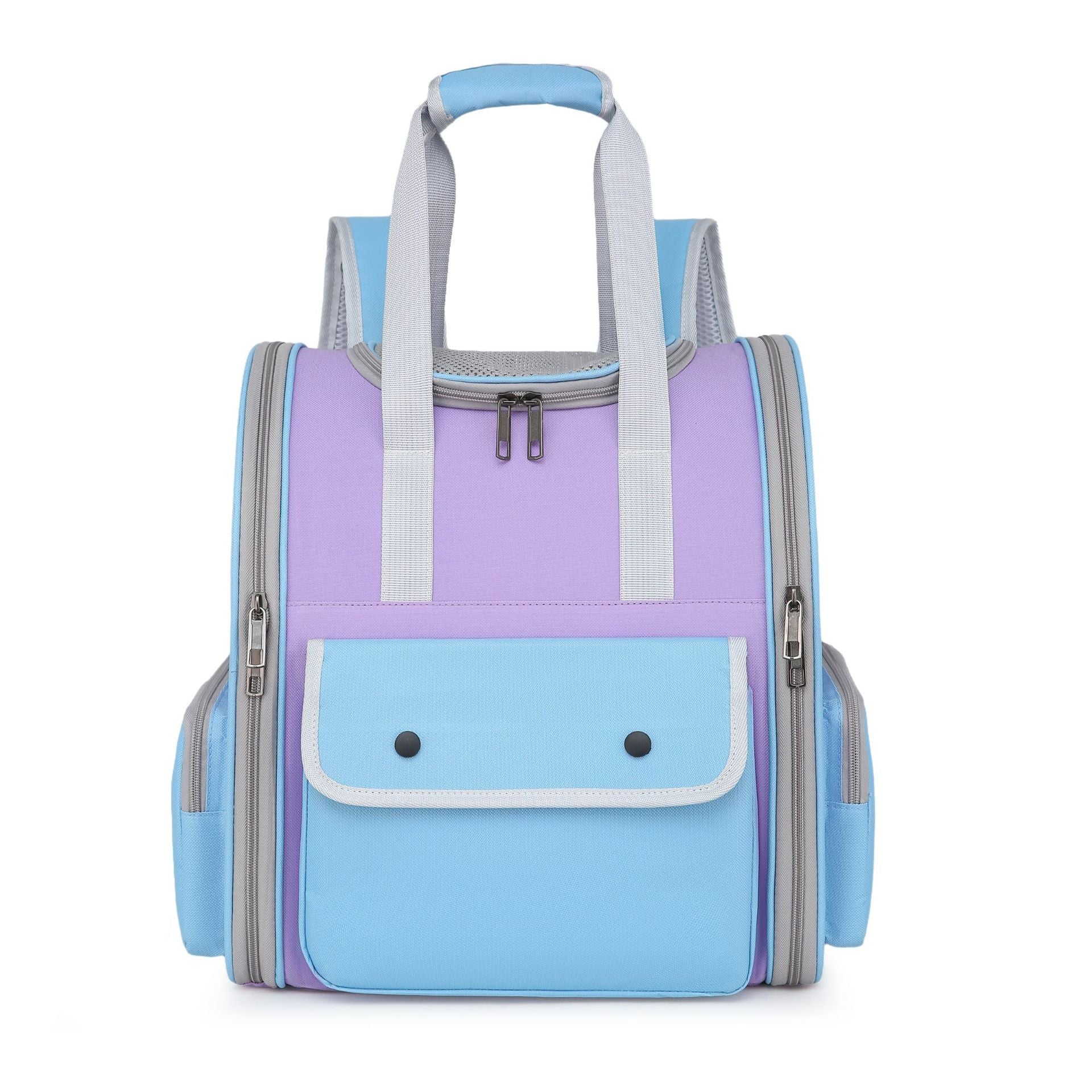 Blue And Purple Portable Pet Carrier Backpack - Spacious, Breathable, and Travel-Friendly for Cats and Small Dogs - Default Title - Pet Care > Cat Supplies > Cat Carriers & Crates - Cat N Dog Shop