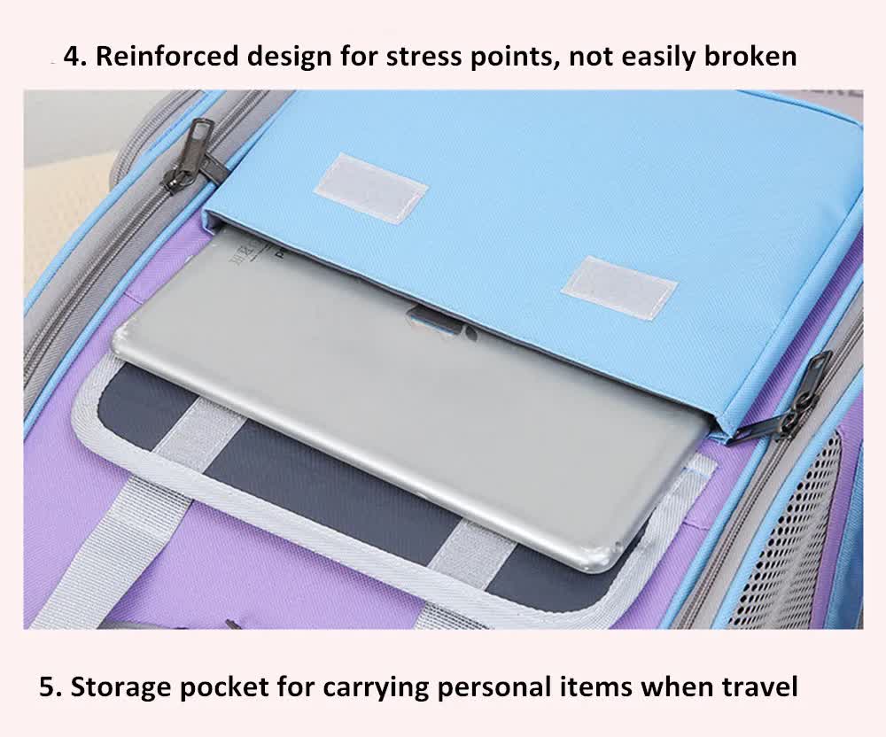 Blue And Purple Portable Pet Carrier Backpack - Spacious, Breathable, and Travel-Friendly for Cats and Small Dogs - Default Title - Pet Care > Cat Supplies > Cat Carriers & Crates - Cat N Dog Shop