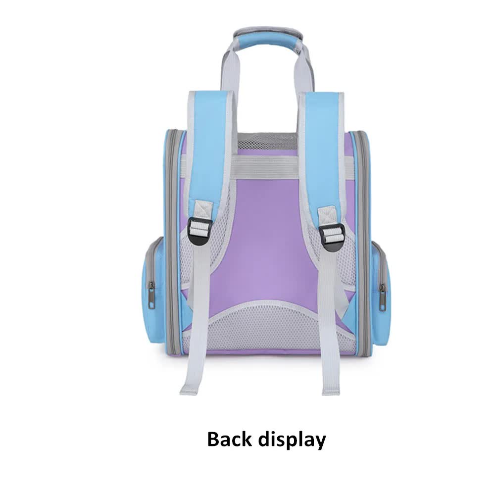 Blue And Purple Portable Pet Carrier Backpack - Spacious, Breathable, and Travel-Friendly for Cats and Small Dogs - Default Title - Pet Care > Cat Supplies > Cat Carriers & Crates - Cat N Dog Shop