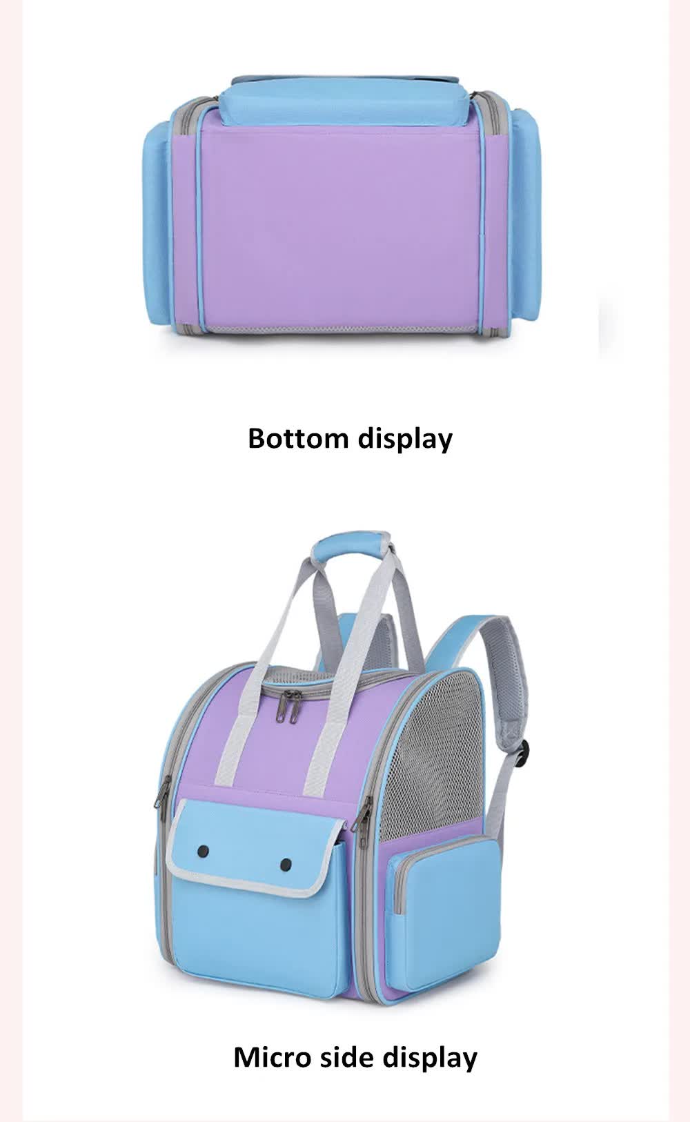 Blue And Purple Portable Pet Carrier Backpack - Spacious, Breathable, and Travel-Friendly for Cats and Small Dogs - Default Title - Pet Care > Cat Supplies > Cat Carriers & Crates - Cat N Dog Shop
