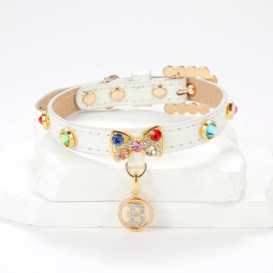2-PCS Sparkling Rhinestone Bow Cat Collar - Adorable & Safe Pet Collar S - Default Title - Pet Care > Dog Supplies > Dog Collars, Leads & Harnesses - Cat N Dog Shop