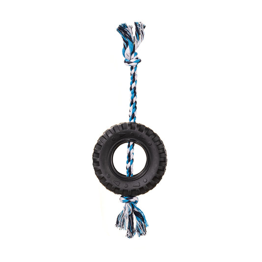 Blue Interactive Tire Rope Dog Toy for Dental Health & Play - Default Title - Pet Care > Toys > Dog Toys - Cat N Dog Shop