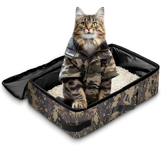 Camouflage Portable Cat Litter Box with Waterproof Design for Travelers - Default Title - Pet Care > Cat Supplies > Cat Furniture - Cat N Dog Shop