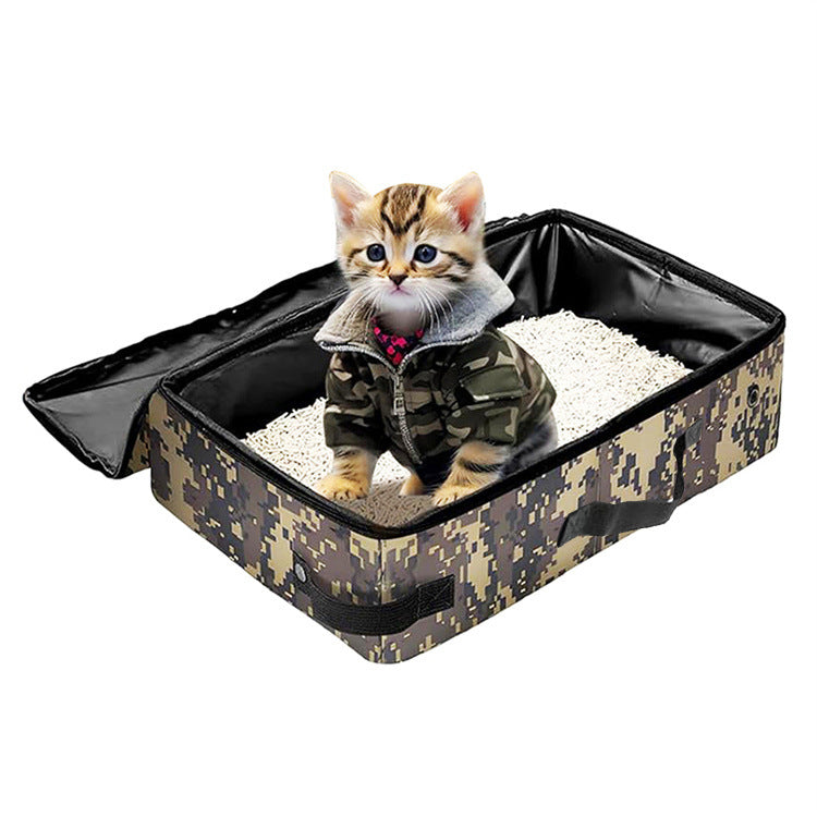 Camouflage Portable Cat Litter Box with Waterproof Design for Travelers - Default Title - Pet Care > Cat Supplies > Cat Furniture - Cat N Dog Shop