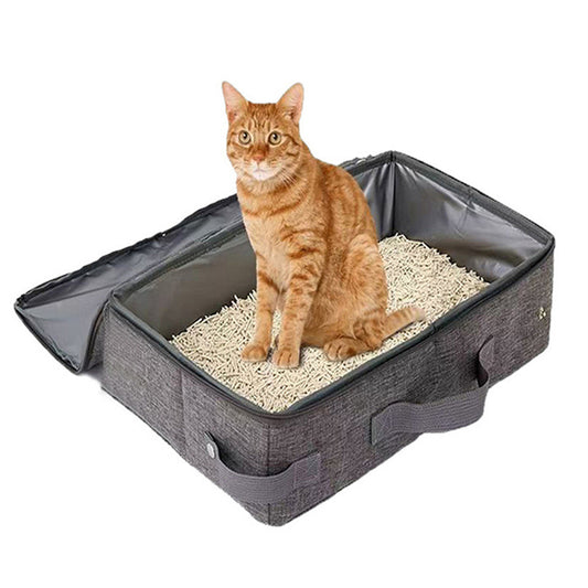 Light Gray Portable Foldable Cat Litter Box for Travel Cats - Default Title - Pet Care > Cat Supplies > Cat Furniture - Cat N Dog Shop