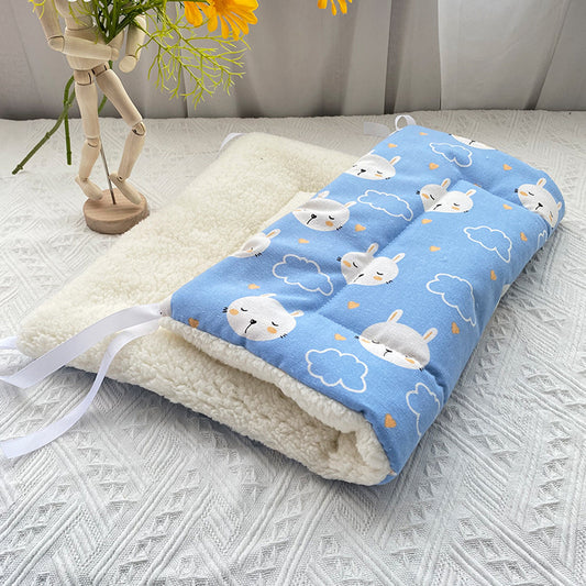 Cozy Tie-On Cat Cage Platform Pad with Rabbit Pattern for Cats - Default Title - Pet Care > Cat Supplies > Cat Furniture - Cat N Dog Shop