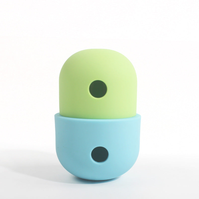 2 Pcs Green And Blue Interactive Pet Treat Dispensing Ball - Food-Grade Silicone Rolling Toy for Dogs with 1.5 cm Leakage Hole - Default Title - Pet Care > Toys > Dog Toys - Cat N Dog Shop