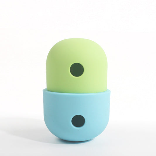 2 Pcs Green And Blue Interactive Pet Treat Dispensing Ball - Food-Grade Silicone Rolling Toy for Dogs with 1.5 cm Leakage Hole - Default Title - Pet Care > Toys > Dog Toys - Cat N Dog Shop