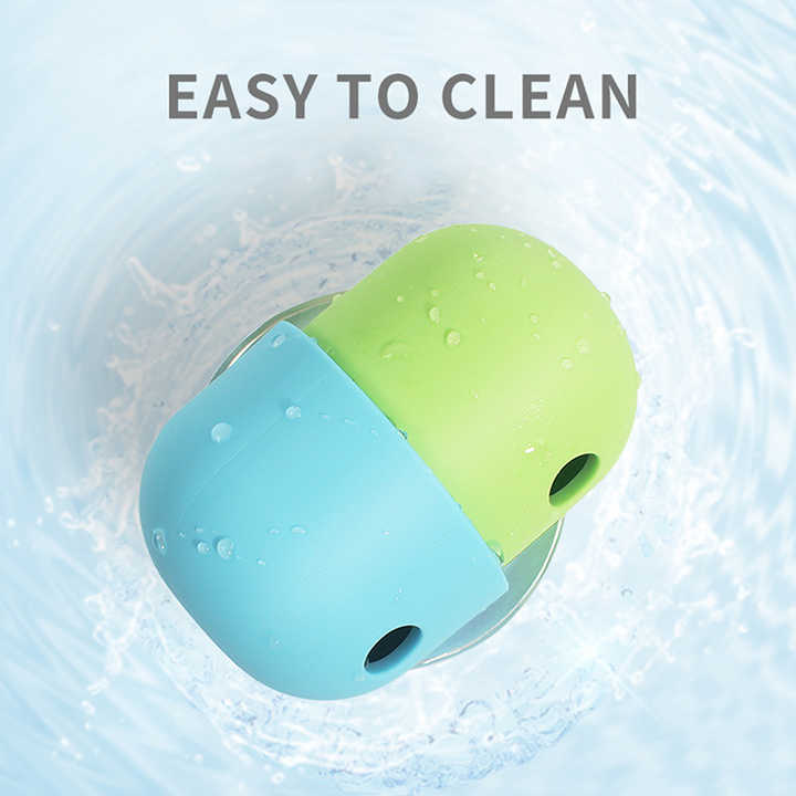 2 Pcs Green And Blue Interactive Pet Treat Dispensing Ball - Food-Grade Silicone Rolling Toy for Dogs with 1.5 cm Leakage Hole - Default Title - Pet Care > Toys > Dog Toys - Cat N Dog Shop