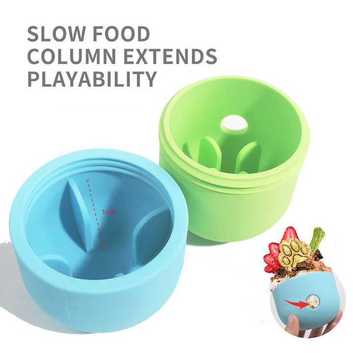 2 Pcs Green And Blue Interactive Pet Treat Dispensing Ball - Food-Grade Silicone Rolling Toy for Dogs with 1.5 cm Leakage Hole - Default Title - Pet Care > Toys > Dog Toys - Cat N Dog Shop