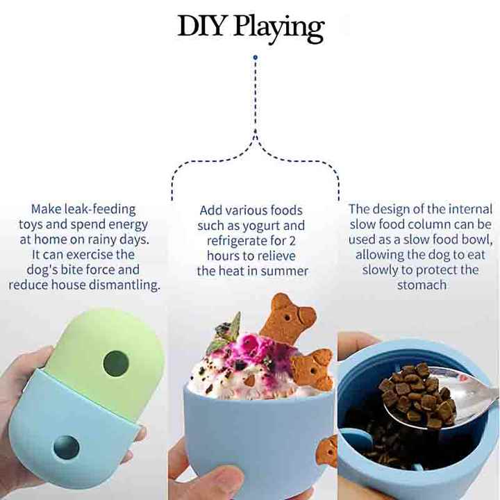 2 Pcs Green And Blue Interactive Pet Treat Dispensing Ball - Food-Grade Silicone Rolling Toy for Dogs with 1.5 cm Leakage Hole - Default Title - Pet Care > Toys > Dog Toys - Cat N Dog Shop