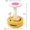 Yellow And Pink Sunflower Cat Scratching Post - 35cm Sisal Cat Tree with Plush Toys for Small Cats - Default Title - Pet Care > Cat Supplies > Cat Scratchers - Cat N Dog Shop