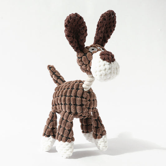 3pcs Brown Goofy Plush Donkey Squeaky Dog Toy for Playful Pups - Default Title - Pet Care > Toys > Dog Toys - Cat N Dog Shop